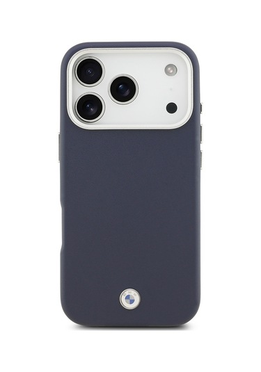 İphone 17 Pro Uyumlu Kılıf Bmw Lisanslı M-safeli Metal Logolu Tam Kaplama Deri Kapak Lacivert Lacivert