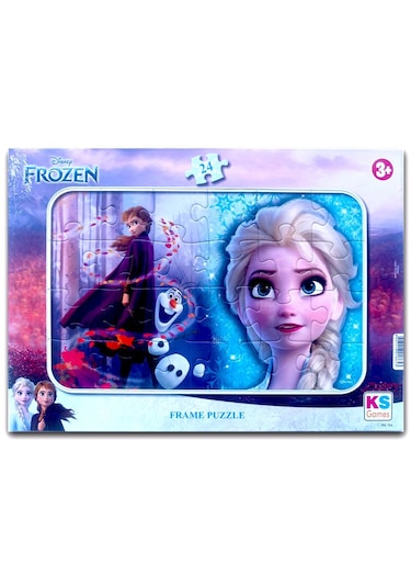 Disney Frozen Karlar Ülkesi Elsa Lisanslı Frame Puzzle/Yapboz 24