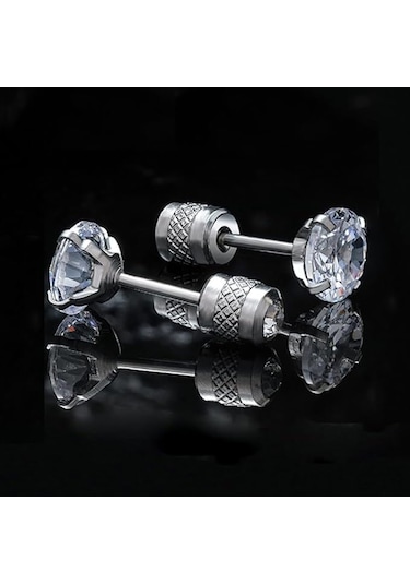 Skycity 5 Çift Cerrahi Titanyum Küp Zirkon Küpe Seti - 2/3/4/5/6mm, Erkek Ve Kadın İçin Şık Ve Rahat Çok Renkli