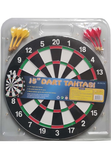 Delta Dart Seti 38 CM 15 İnç + 6 Dart Oku 6 G Hedef Tahtası
