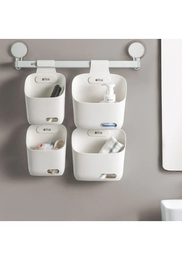 Tenfowee Abs Plastik Duvarlı Depolama Sepeti, 20x11x19 Cm, Ev Odalarında Çeşitli Kullanimlar İçin Modüler Organizatör, Beyaz Beyaz