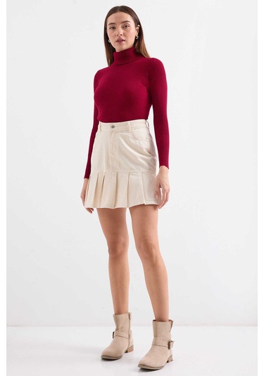 Gabria Fitilli Balıkçı Yaka Kazak Bordo