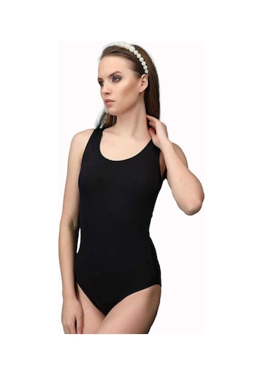 Mbb E-ticaret Elit Life Geniş Askılı Kadın Dikişsiz Çıtçıtlı Slip Body Siyah 878