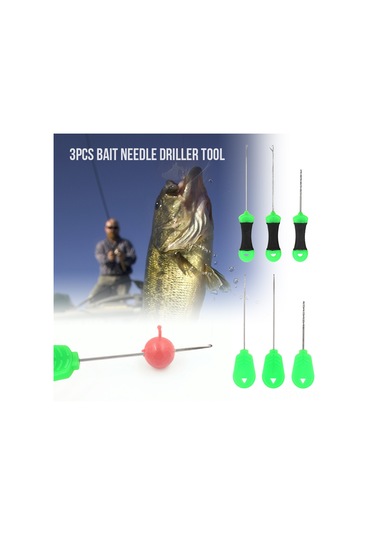 Maiyame 3'lü Silikon Saplı Balık Yemi İğnesi Seti - Balık İpi Ve Yemi İçin Kolay Threading Aracı Abs + Paslanmaz Çelik
