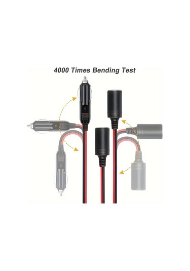 Honeybeeshop 8ft 2 5 Metre Erkekten Dişi Araba Fiş Uzatma Kablosu 16awg 12v 24v Led Işık Araba Lastik Pompası Hava Kompresörü İçin