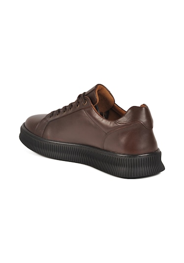 Kahve Hakiki Deri Büyük Numara Erkek Casual Ayakkabı 2516 M Kahverengi