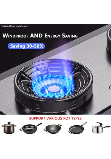 Reedark Gaz Ocağı Enerji Tasarruflu Ateş Toplayıcı Kalkanı - 5 Açıkli Kromlu Alüminyum Dayanıklı Mutfak Destek Aparatı