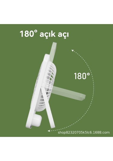 Kullanışlı, Şarj Edilebilir, Katlanır Masaüstü Fan-kahverengi