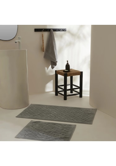 Karaca Home Foley 2'li Banyo Paspası Açık Gri Renkli