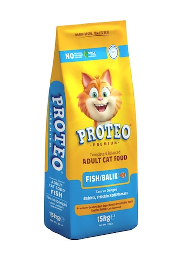 Proteo Balıklı Yetişkin Kedi Maması 15 KG