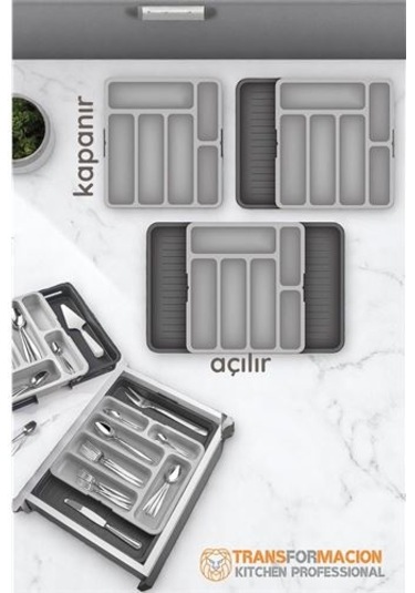 Çift Taraflı Uzayabilen Ayarlı Çekmece Içi Kaşıklık Çok Renkli