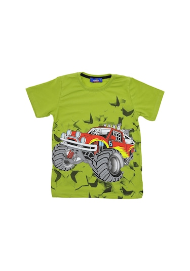 Crassi Erkek Çocuk T-shirt Arabalı Yeşil