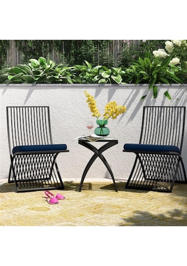 Letto Metal Bahçe Oturma Grubu Antrasit