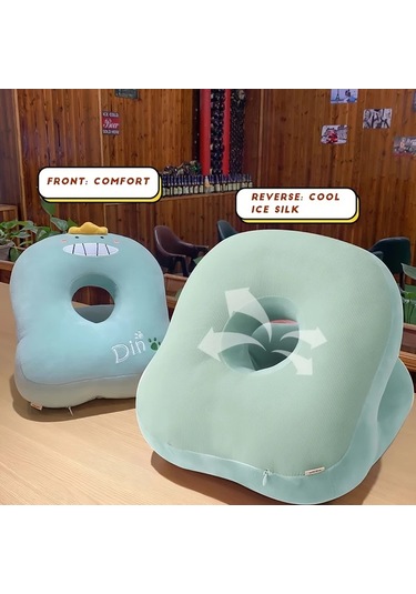 Elmpaly Pembe Masa Başı Yastığı Ofis Seyahat İçin Ergonomik Boyun Sırt Destek Yastığı Pembe Renk