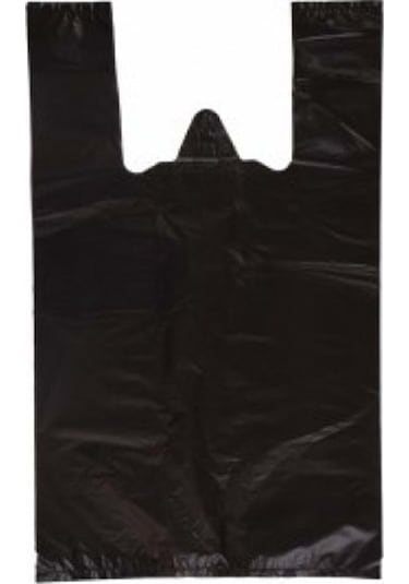 Hışır Atlet Poşet - Renk: Siyah - Cici Boy 23x38 Cm - 1 Kg
