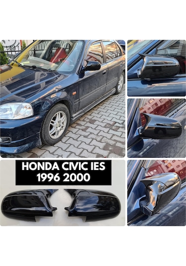 Honda Civic 1996 2000 Yarasa Ayna Kapağı - Parlak Siyah - Abs Plast