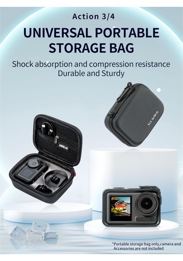 Mufunye Startrc Djı Action 3/4 Uyumlu Taşınabilir Kamera Çantası, Hızlı Çıkartma Aksesuarları İçin İdeal St-1126181