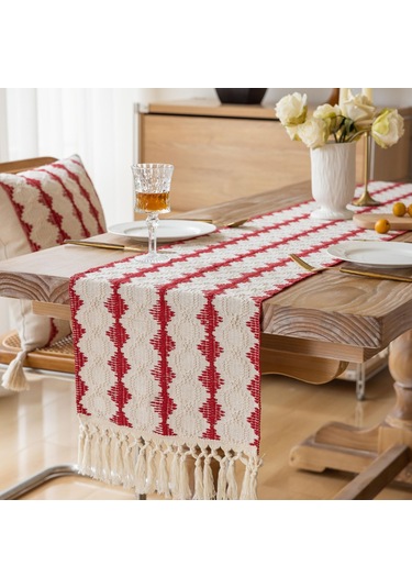 Sones 33x153cm Noel Havlu Nakışlı Masa Bayrağı Basit Masa Örtüleri Noel Ağacı Dalgası Diğer