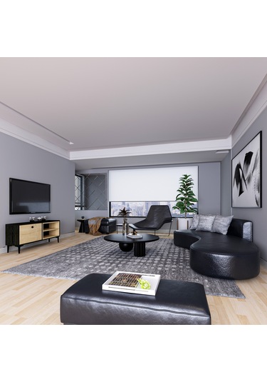 Selis T004 Modern TV Sehpası – Ahşap Siyah/Safir Meşe - 120 CM