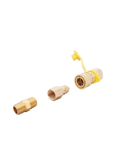Padalink 3/8" Burçlu Doğal Gaz Izgarası Hortumu Hızlı Bağlantı Uyumlu 3'lü Adaptör Seti