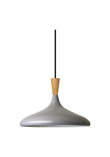 Champion Gri Ahşap Huni Tekli Avize Sarkıt Salon Mutfak Cafe Butik Lamba Aydınlatma Avizeler Gri