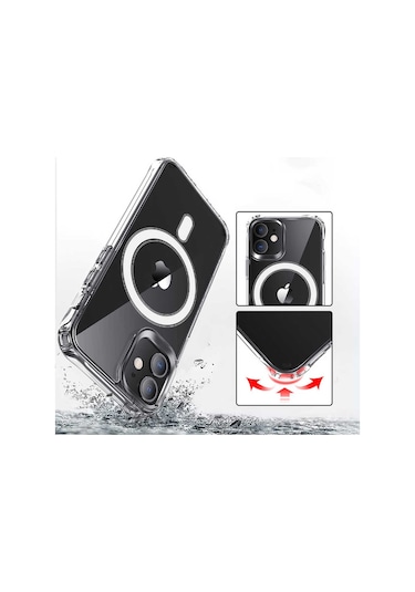 Ardemix İphone 12 Pro Uyumlu Tacsafe Wireless Kılıf-renksiz Renksiz