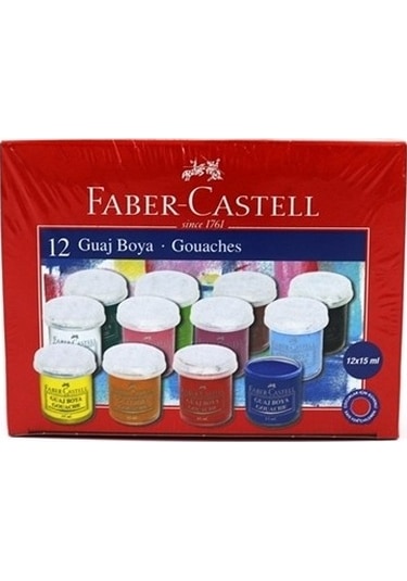 Faber Castell 12 Renk Guaj Boya 12X15Ml