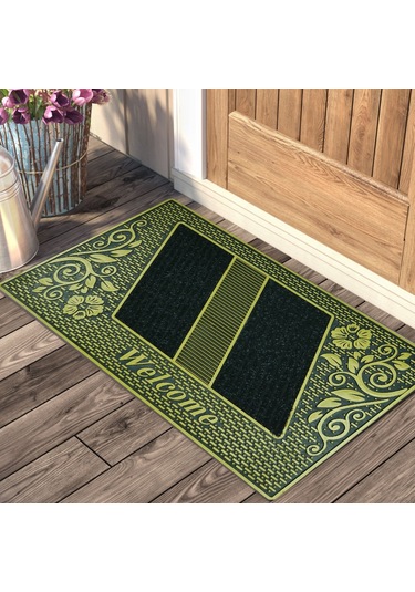 Welcome Yazılı Toz Tutma Özellikli Kauçuk Kapı Önü Paspası (507926536)