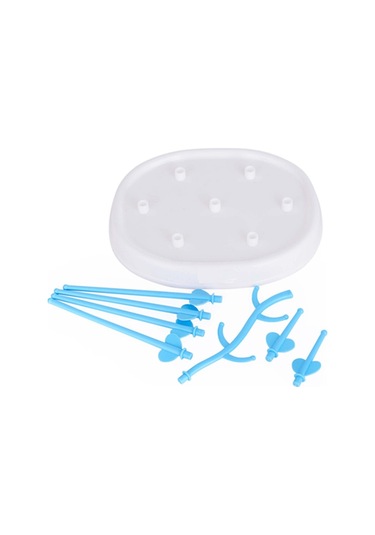 Sones Bebek Biberon Kurutma Rafı Basit Ağaç Şekli Temizleme Kurutma Makinesi Çıkarılabilir Kullanışlı Bebek Süt Kupası Emzik Tutucu Mavi