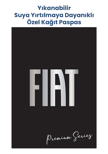 Yıkanabilir Fiat Oto Paspas Kağıdı Siyah Gümüş Baskı 50 Adet