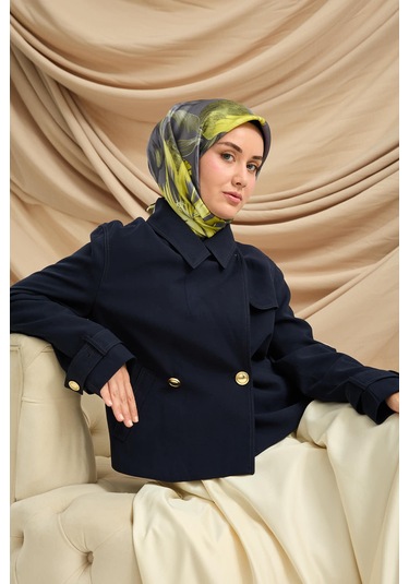 Silk Home Twill İpek Eşarp 11480-82 Füme, Asit, Butter Yellow, Koyu Yeşil