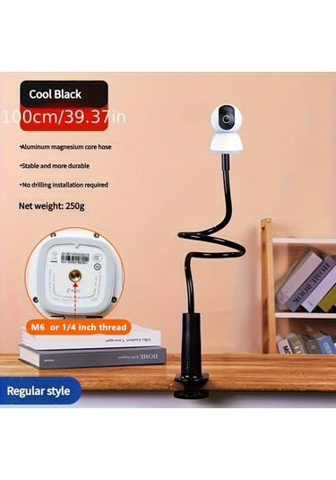 Honeybeeshop Ev Güvenlik Kameraları İçin Siyah 1/4 İnç Vida Paslanmaz Çelik M6 Askı Ayarlanabilir Uyumlu