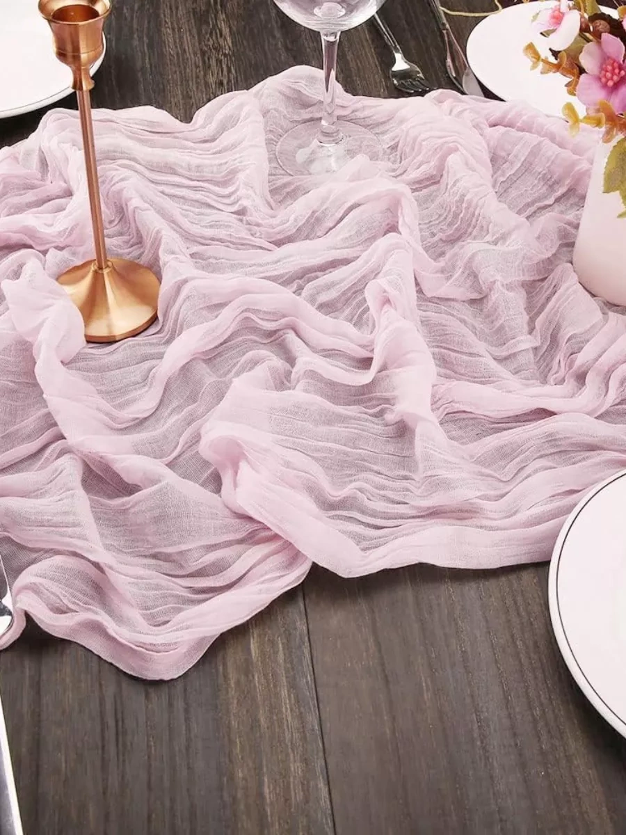Pener 4 M Kumaş Masa Örtüsü, Masa İçin Paspas, Düğün Dekorasyonu 230778016 Açık Pembe
