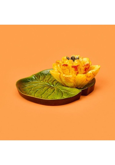 Evidea Deco Lotus Dekoratif Tabak - Sarı - 12 Cm