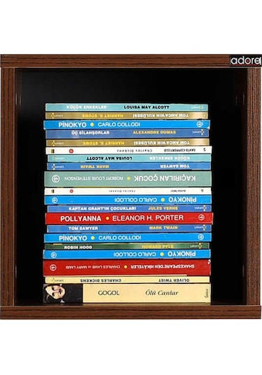 Adoremobilya Dekoratif Kare Duvar Rafı - Ispanyol Ceviz