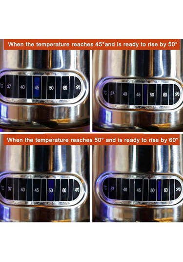 Shineyee 600ml Gümüş 304 Paslanmaz Çelik Kahve Latte Kupa, Sıcaklık Gösterici Ve Uçlu Ağızlı, Anti-korozif, Ev Ve Café İçin Gümüş