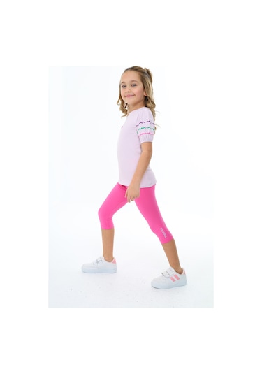 Toontoy Kız Çocuk Nakışlı Kaprili Takım Açık Lila