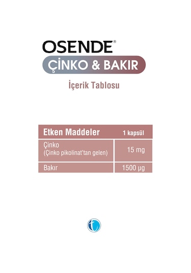 Osende Çinko & Bakır 60 Kapsül