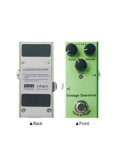 Ruicoo Yeşil Gitar Overdrive Pedalı - Alüminyum Kasa, Gerçek Bypass, Drive-ton-volüm Ayarlı, Led Gösterge