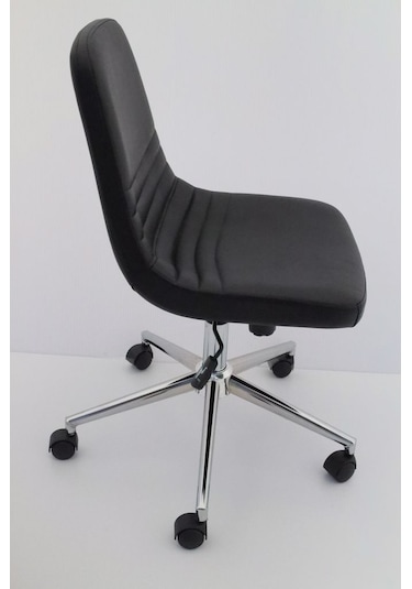 Siyah Deri Rahat Ofis Çalışma Sandalyesi