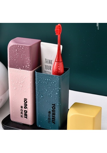 Sones Taşınabilir Diş Fırçası Varil Gargara Kupası Basit Seyahat Seti Kupası Gül Pembesi Diğer