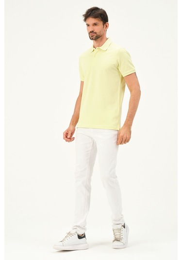 Classıc Pamuk Regular Comfort Erkek Polo Yaka Tişört Sarı