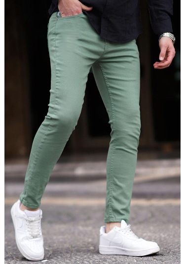 Madmext Erkek Yeşil Kanvas Slim Fit Pantolon-yeşil Yeşil
