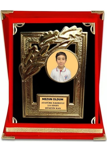 Fotoğraflı Plaket - Resimli Kadife Plaket - Kişiye Özel Kadife Pl Altın