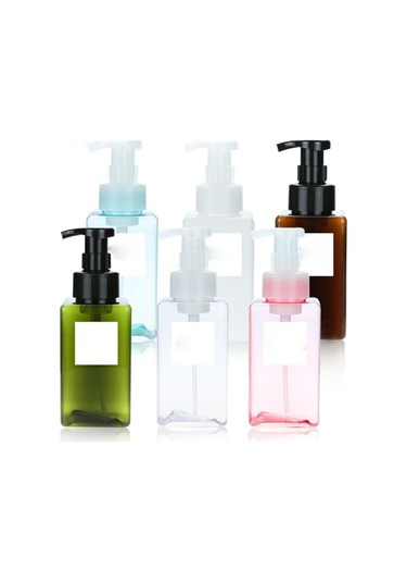 Suntek Sıvı Losyon Için Boş Plastik Kare Pompa Kahverengi Kahverengi