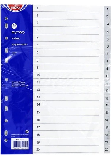 Noki 1-20 Rakamlı Ayraç Seperatör 59220
