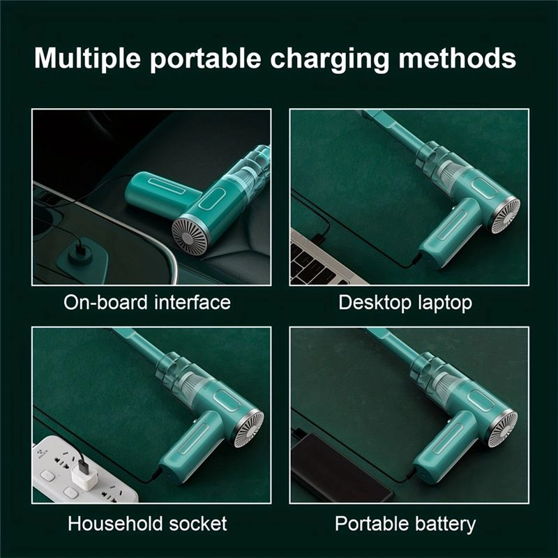 Amigaelegant Araba Elektrikli Süpürgesi Kablosuz El Tipi Elektrikli Süpürge Ev Araba Çift Kullanımlı Yeşil