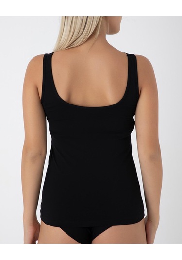 Kadın Likralı Dantel Askılı Siyah Atlet C7t0n0o108 001