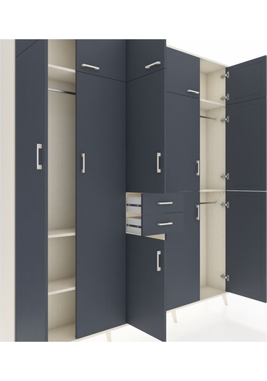 Arges Dolap 10 Raflı 2 Çekmeceli 3 Askılı 220x30x243 Aytaşı-antrasit/antrasit Antrasıt/antrasıt Arges Dolap 10 Raflı 2 Çekmeceli 3 Askılı 220x30x243 Aytaşı-antrasit/antrasit Antrasıt/antrasıt