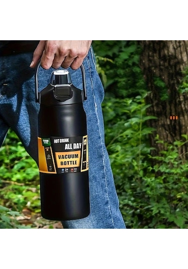 Willowhaven 1500ml Mavi Paslanmaz Çelik Termos Çift Kapaklı Seyahat Bardağı Sıcak Soğuk İçecek mavi